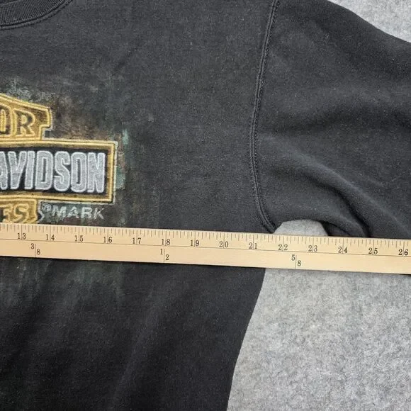 Harley-Davidson Sleeve Hit Sweatshirt‎ Mens Medium Black Crewneck Graphic - Picture 9 of 12